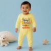 The Peppy Tend 100% Cotton Knit Full Sleeves Happy Diwali Printed Full Romper - Thumbnail Image 2