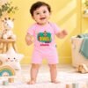 The Peppy Tend 100% Cotton Knit Half Sleeves My 1st Diwali Printed Half Romper - Thumbnail Image 2