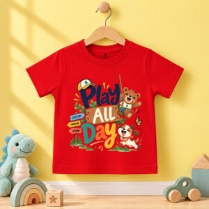 The Peppy Tend 100% Cotton Knit Half Sleeves Play All Day Printed T-Shirt