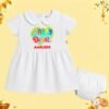 The Peppy Tend 100% Cotton Knit Half Sleeves Happy Diwali Printed Frock Bloomer Set - Thumbnail Image 1