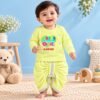 The Peppy Tend 100% Cotton Knit Full Sleeves Happy Diwali Printed Kurta Dhoti Set - Thumbnail Image 2