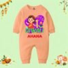 The Peppy Tend 100% Cotton Knit Full Sleeves My 1st Diwali Girl Printed Full Romper - Thumbnail Image 1