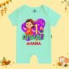 The Peppy Tend 100% Cotton Knit Half Sleeves My 1st Diwali Girl Printed Half Romper - Thumbnail Image 1