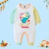 The Peppy Tend 100% Cotton Knit Full Sleeves My First Diwali Elephant Printed Full Romper - Thumbnail Image 1