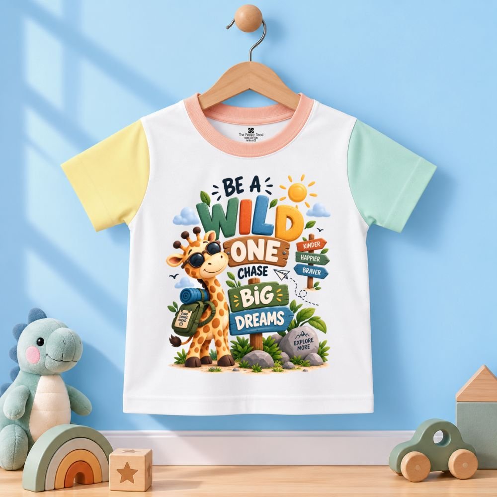 The Peppy Tend 100% Cotton Knit Half Sleeves Be a Wild One Chase Big Dreams Printed T-Shirt - Image 1