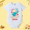The Peppy Tend 100% Cotton Knit Half Sleeves My First Diwali Elephant Printed Half Onesie - Thumbnail Image 1