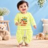 The Peppy Tend 100% Cotton Knit Full Sleeves My First Diwali Boy Printed Kurta Dhoti Set - Thumbnail Image 2