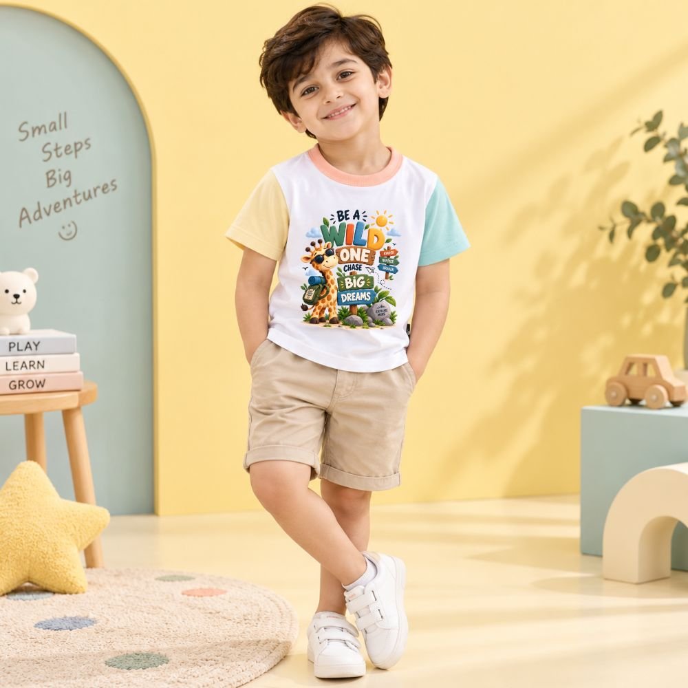 The Peppy Tend 100% Cotton Knit Half Sleeves Be a Wild One Chase Big Dreams Printed T-Shirt - Image 2
