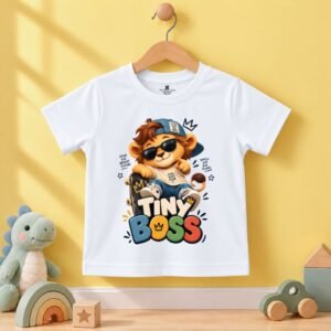 The Peppy Tend 100% Cotton Knit Half Sleeves Tiny Boss Printed T-Shirt