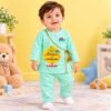 The Peppy Tend 100% Cotton Woven Full Sleeves My First Diwali With Mumma Papa Printed Kurta Pyjama Set - Thumbnail Image 2