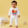 The Peppy Tend 100% Cotton Knit Full Sleeves My First Diwali Printed Full Romper - Thumbnail Image 2