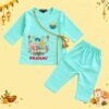 The Peppy Tend 100% Cotton Woven Full Sleeves My 1st Diwali Printed Kurta Pyjama Set - Thumbnail Image 1