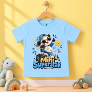 The Peppy Tend 100% Cotton Knit Half Sleeves Mini Superstar Printed T-Shirt