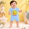 The Peppy Tend 100% Cotton Knit Half Sleeves Can't Keep Calm It's My 1st Diwali Printed Half Romper - Thumbnail Image 2