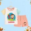 The Peppy Tend 100% Cotton Knit Half Sleeves My 1st Diwali Printed T-Shirt Shorts Set - Thumbnail Image 1
