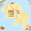 The Peppy Tend 100% Cotton Woven Full Sleeves Lights.Camera.Action Happy Diwali Printed Kurta Pyjama Set - Thumbnail Image 1