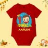 The Peppy Tend 100% Cotton Knit Half Sleeves My 1st Diwali Printed Half Onesie - Thumbnail Image 1