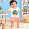 The Peppy Tend 100% Cotton Knit Half Sleeves My 1st Diwali Printed T-Shirt Shorts Set - Thumbnail Image 2