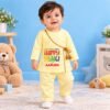 The Peppy Tend 100% Cotton Woven Full Sleeves Lights.Camera.Action Happy Diwali Printed Kurta Pyjama Set - Thumbnail Image 2