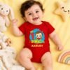 The Peppy Tend 100% Cotton Knit Half Sleeves My 1st Diwali Printed Half Onesie - Thumbnail Image 2