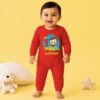 The Peppy Tend 100% Cotton Knit Full Sleeves My 1st Diwali Printed Full Romper - Thumbnail Image 2