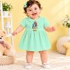 The Peppy Tend 100% Cotton Knit Half Sleeves Mini Rocket Printed Frock Bloomer Set - Thumbnail Image 2