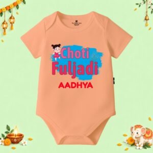 The Peppy Tend 100% Cotton Knit Half Sleeves Choti Fuljadi Printed Half Onesie