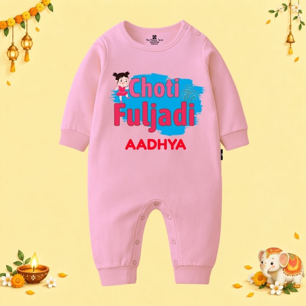 The Peppy Tend 100% Cotton Knit Full Sleeves Choti Fuljadi Printed Full Romper - Image 1