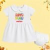 The Peppy Tend 100% Cotton Knit Half Sleeves Lights.Camera.Action Happy Diwali Printed Frock Bloomer Set - Thumbnail Image 1