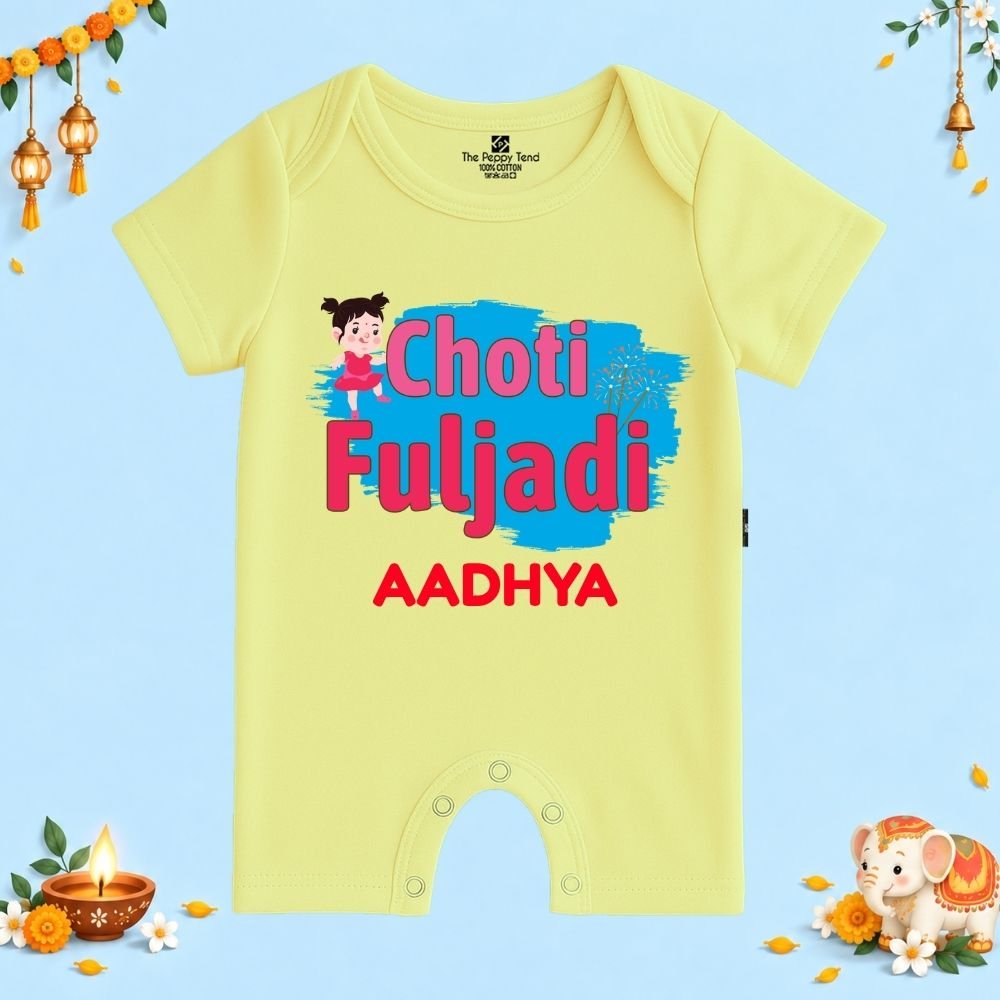 The Peppy Tend 100% Cotton Knit Half Sleeves Choti Fuljadi Printed Half Romper - Image 1