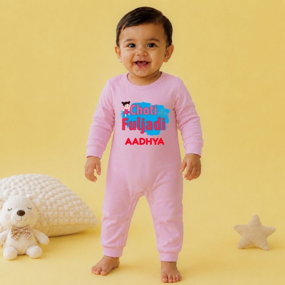 The Peppy Tend 100% Cotton Knit Full Sleeves Choti Fuljadi Printed Full Romper - Image 2