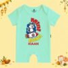 The Peppy Tend 100% Cotton Knit Half Sleeves Mini Rocket Printed Half Romper - Thumbnail Image 1