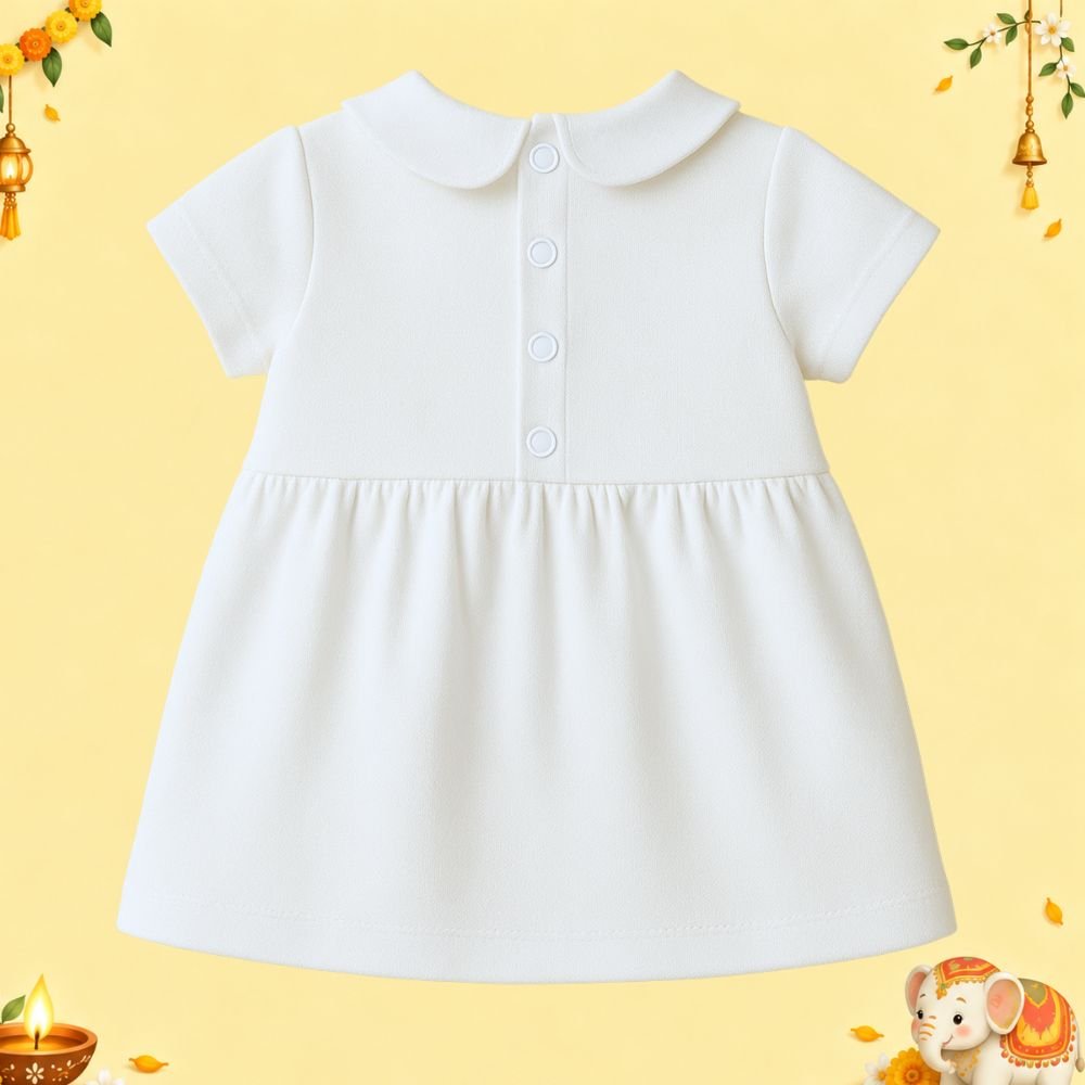The Peppy Tend 100% Cotton Knit Half Sleeves Chota Packet Bada Dhamaka Printed Frock Bloomer Set - Image 3