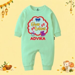 The Peppy Tend 100% Cotton Knit Full Sleeves Ghar Ki Lakshmi Printed Full Romper