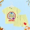 The Peppy Tend 100% Cotton Knit Half Sleeves Ghar Ki Lakshmi Printed T-Shirt Shorts Set - Thumbnail Image 1