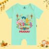 The Peppy Tend 100% Cotton Knit Half Sleeves My 1st Diwali Printed Half Romper - Thumbnail Image 1
