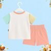 The Peppy Tend 100% Cotton Knit Half Sleeves My 1st Diwali Printed T-Shirt Shorts Set - Thumbnail Image 3