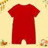 The Peppy Tend 100% Cotton Knit Half Sleeves Happy Diwali Printed Half Romper - Thumbnail Image 3
