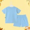 The Peppy Tend 100% Cotton Knit Half Sleeves Mini Rocket Printed T-Shirt Shorts Set - Thumbnail Image 3
