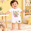 The Peppy Tend 100% Cotton Knit Half Sleeves My 1st Diwali Printed T-Shirt Shorts Set - Thumbnail Image 2