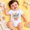 The Peppy Tend 100% Cotton Knit Half Sleeves Shubh Deepwali Printed Half Onesie - Thumbnail Image 2