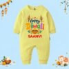 The Peppy Tend 100% Cotton Knit Full Sleeves Happy Diwali Printed Full Romper - Thumbnail Image 1
